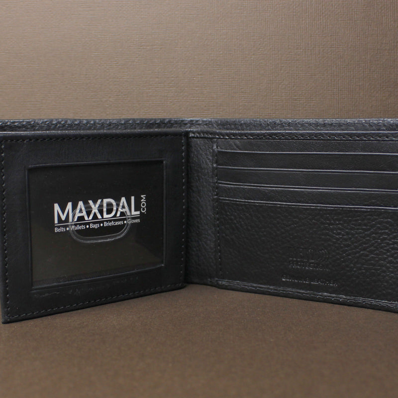 RFID Cowhide Full-Grain Leather Bi-Fold Wallet