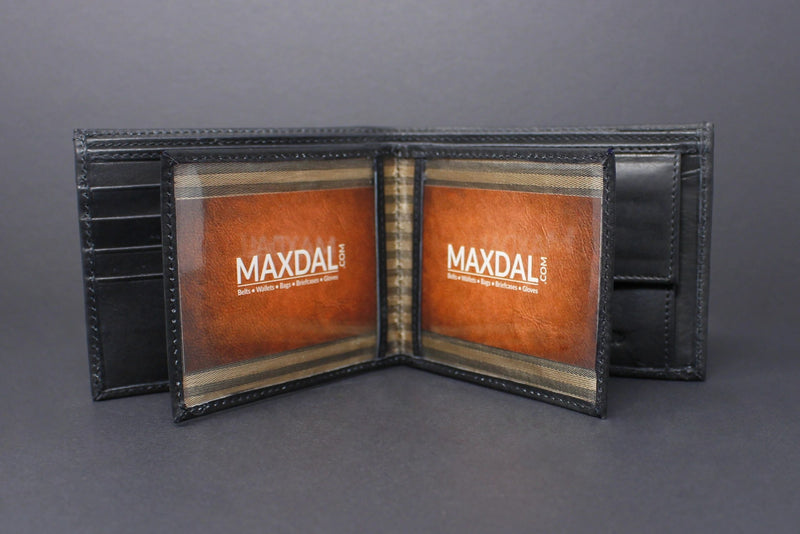 RFID Cowhide Leather Bi-Fold Wallet