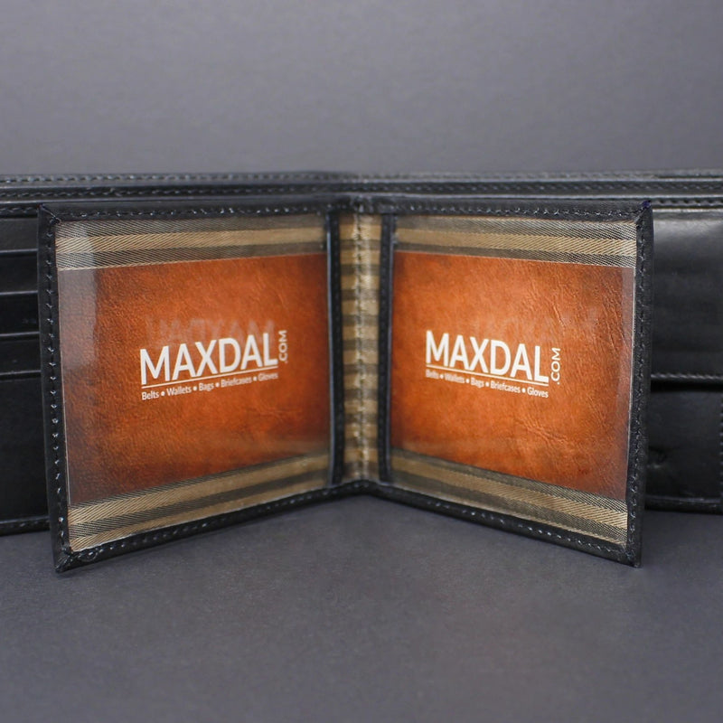 RFID Cowhide Leather Bi-Fold Wallet