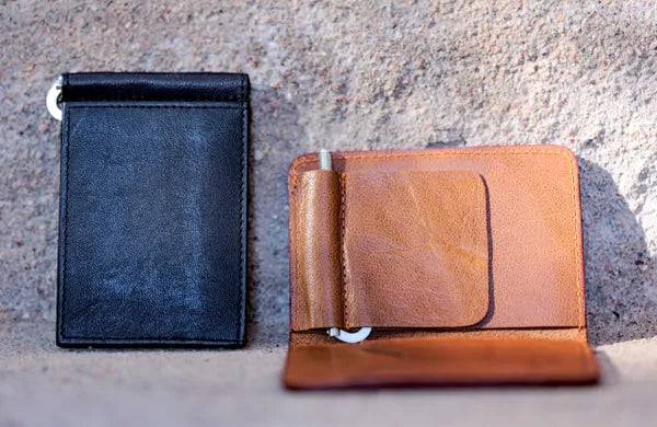 COWHIDE LEATHER MONEY CLIP