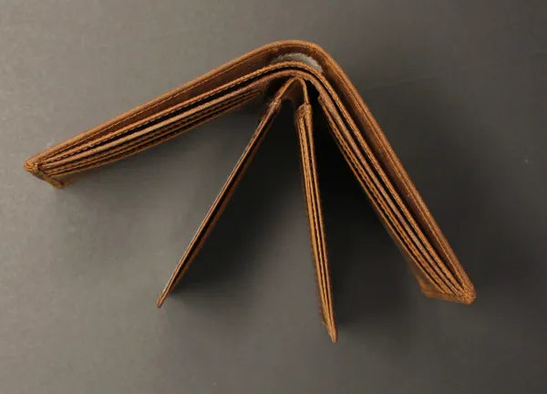 RFID Distressed Full-Grain Leather Bi-Fold Wallet