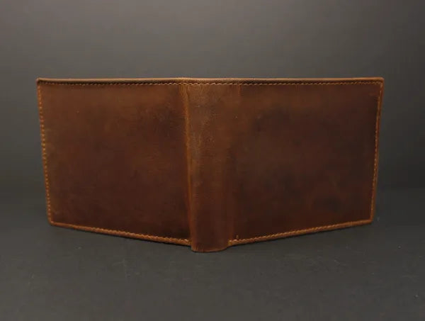 RFID Distressed Full-Grain Leather Bi-Fold Wallet