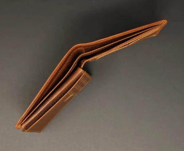 RFID Distressed Oil Pull Up Full-Grain Leather Bi-Fold Wallet