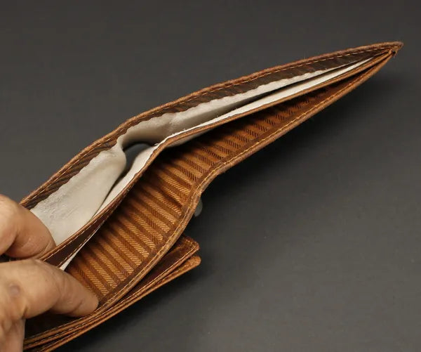 RFID Distressed Full-Grain Leather Bi-Fold Wallet