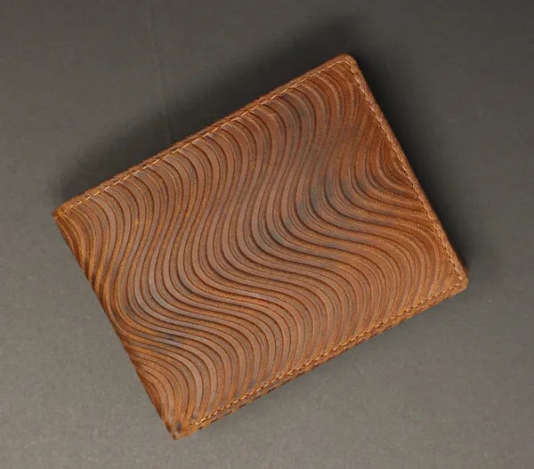 RFID Distressed Full-Grain Leather Bi-Fold Wallet